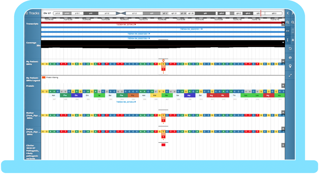 Congenica integrated genome browser