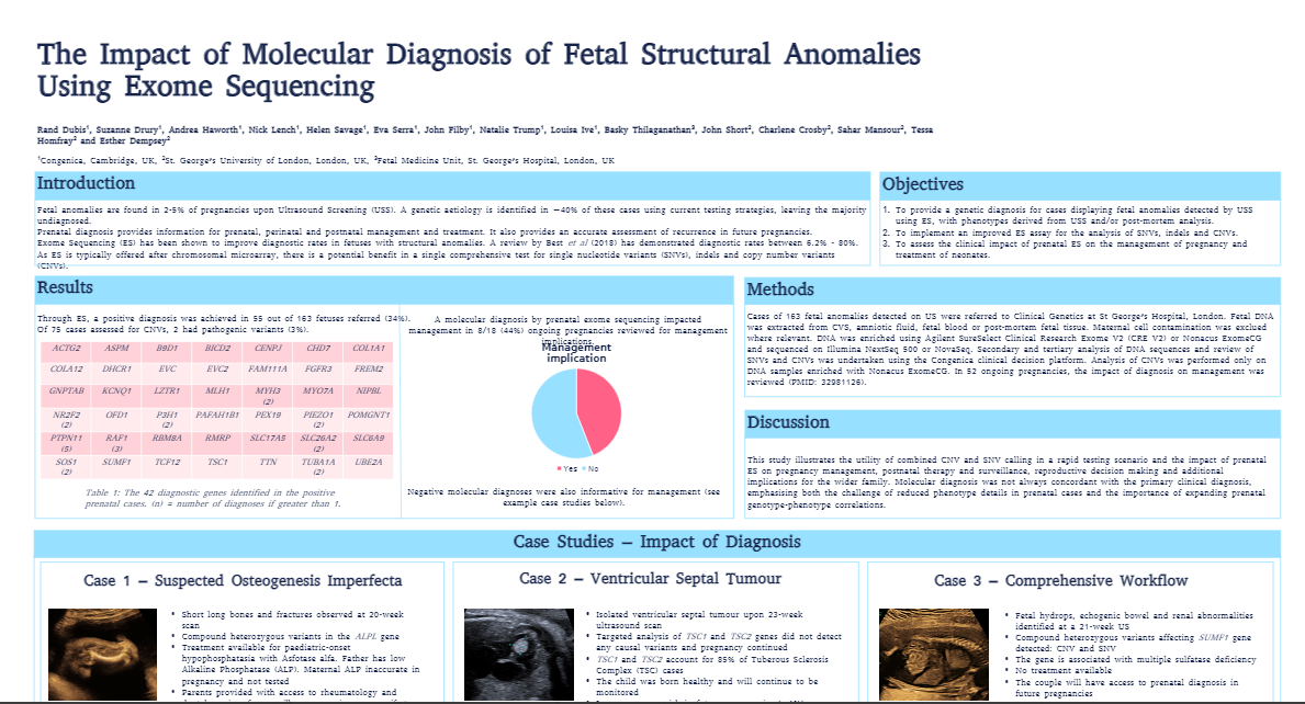 Genomic sequencing in a prenatal setting - posters presented at ISPD